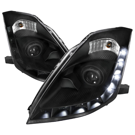 SPEC-D TUNING 06 Nissan 350Z Projector Headlights Black LHP-350Z06JM-RS